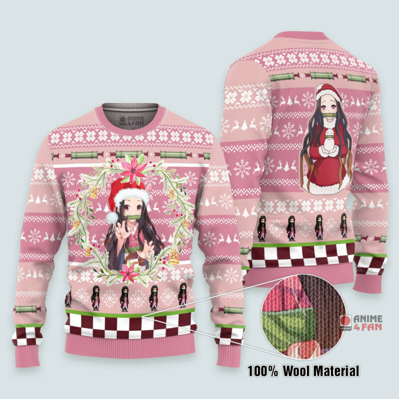 3D Anime Demon Slayer Nezuko Kamado Custom Ugly Christmas Sweater VA311200