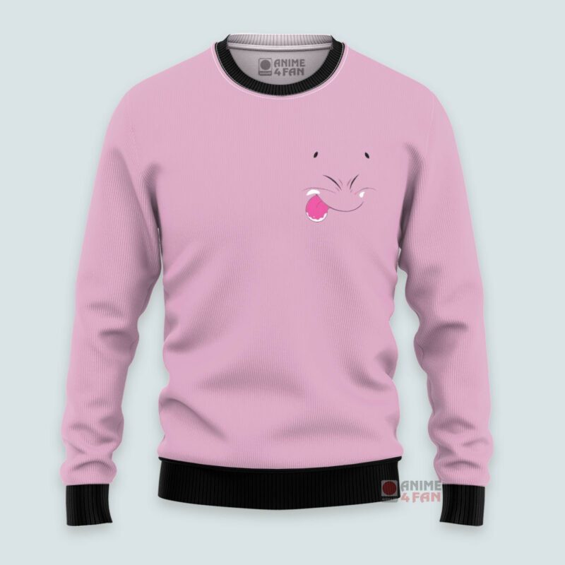 3D Anime Dragon Ball Majin Buu Face Custom Ugly Christmas Sweatshirt