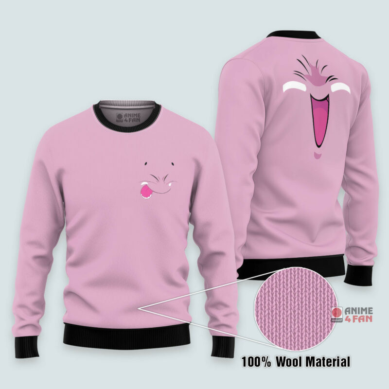 3D Anime Dragon Ball Majin Buu Face Custom Ugly Christmas Sweatshirt