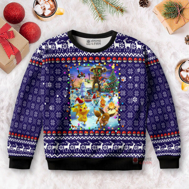 3D Anime Pokemon Happy Pokemon Custom Fandom Ugly Christmas Sweater