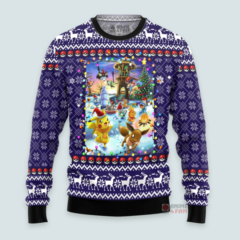 3D Anime Pokemon Happy Pokemon Custom Fandom Ugly Christmas Sweater