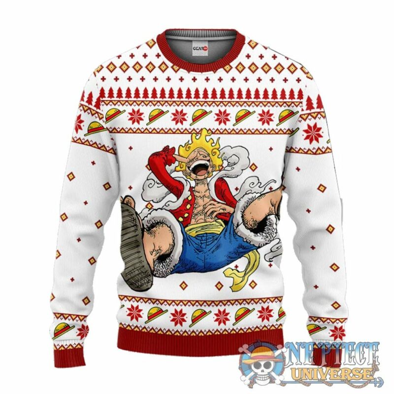 3D Anime One Piece Luffy Gear 5 Custom Ugly Christmas Sweater