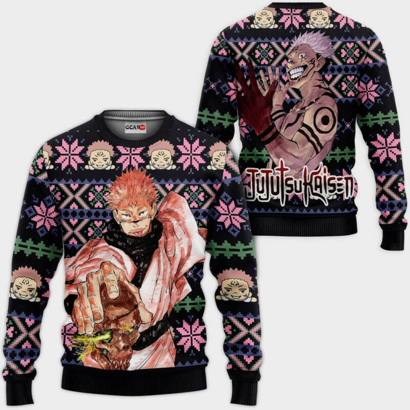 Jujutsu Kaisen Ryomen Sukuna Custom Ugly Christmas Sweater