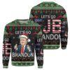 FJB Trump Funny Let's Go Brandon Christmas Sweater HD - Unisex Funny Winter Holiday Ugly Christmas Sweater