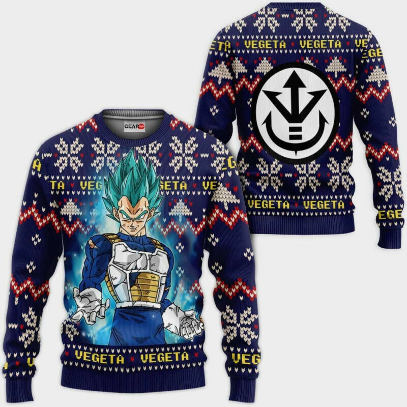 Dragon Ball Z Vegeta Blue Custom Ugly Christmas Sweater