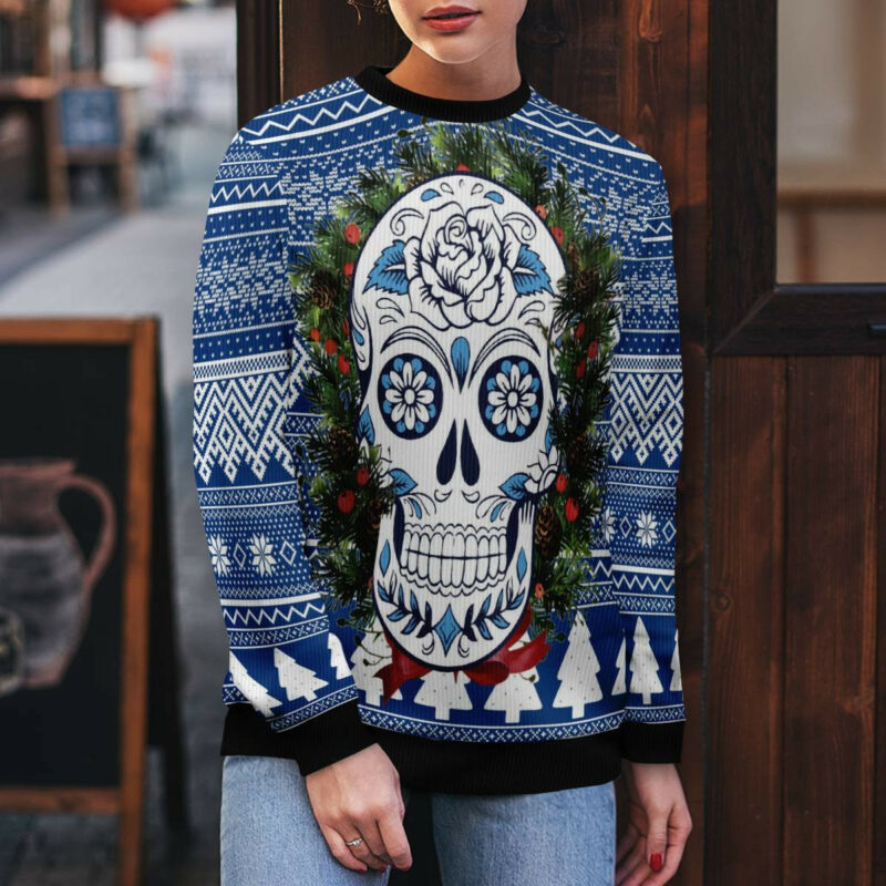 Awesome Sugar Skull Ugly Christmas Sweater