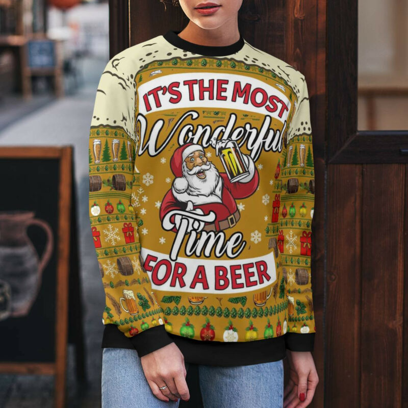 Christmas Most Wonderful Time For Beer Ugly Christmas Sweater