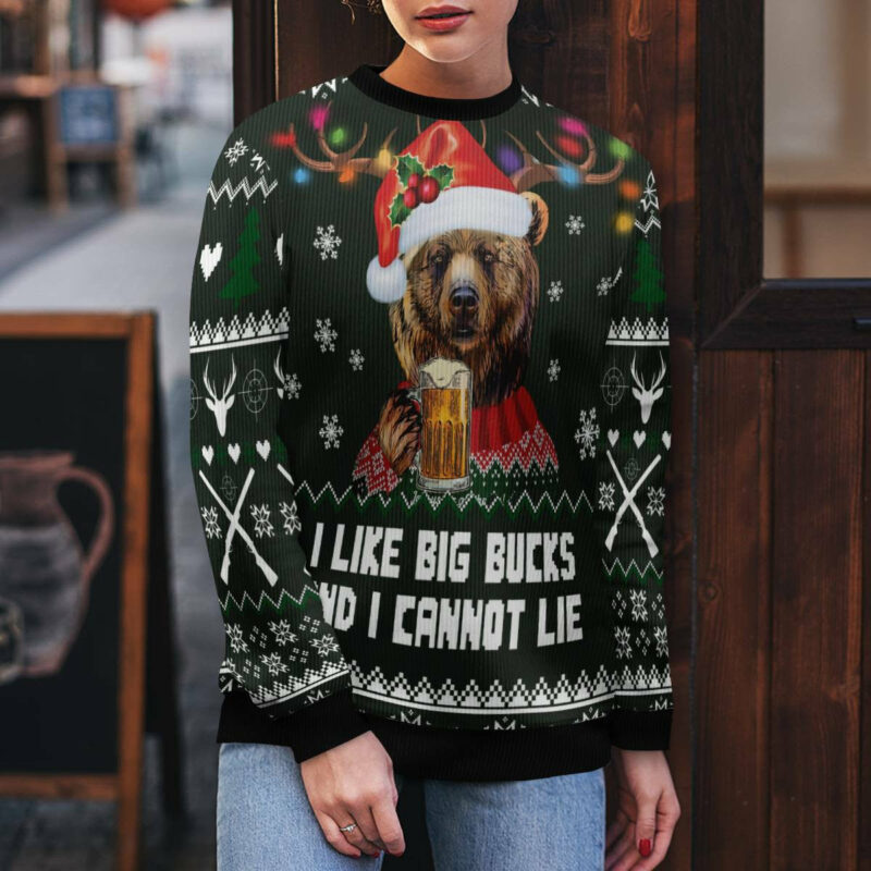 Bear Hunting and Beer Ugly Christmas Sweater