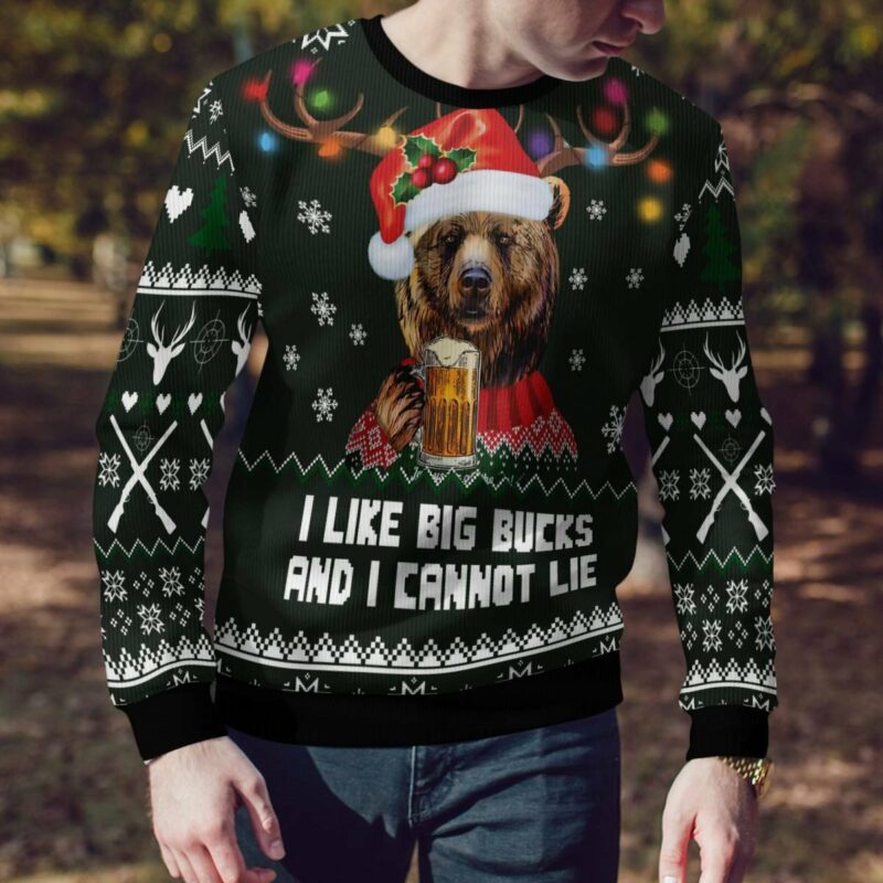 Bear Hunting and Beer Ugly Christmas Sweater