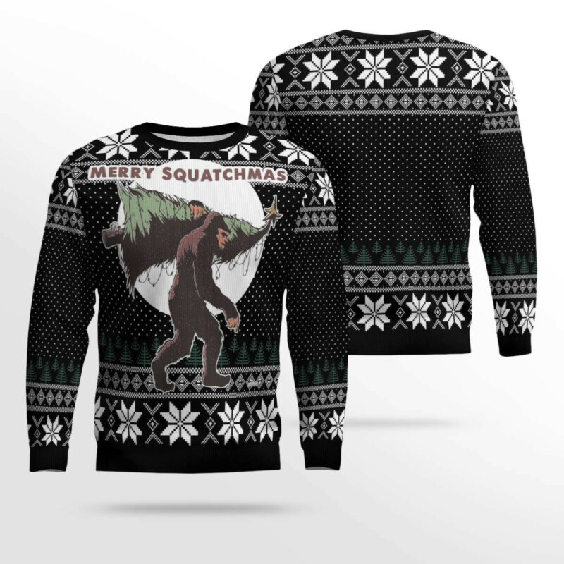 Bigfoot Squatchmas Ugly Christmas Sweater