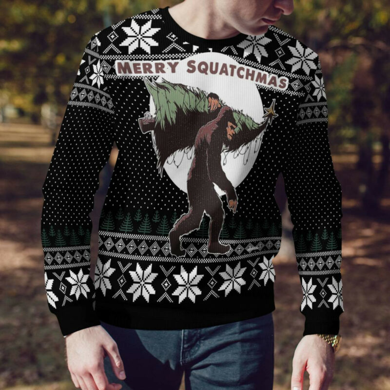 Bigfoot Squatchmas Ugly Christmas Sweater