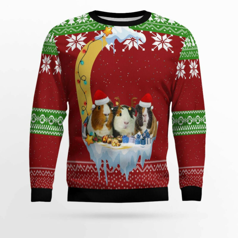 Guinea Pig Love Moon Xmas Ugly Christmas Sweater