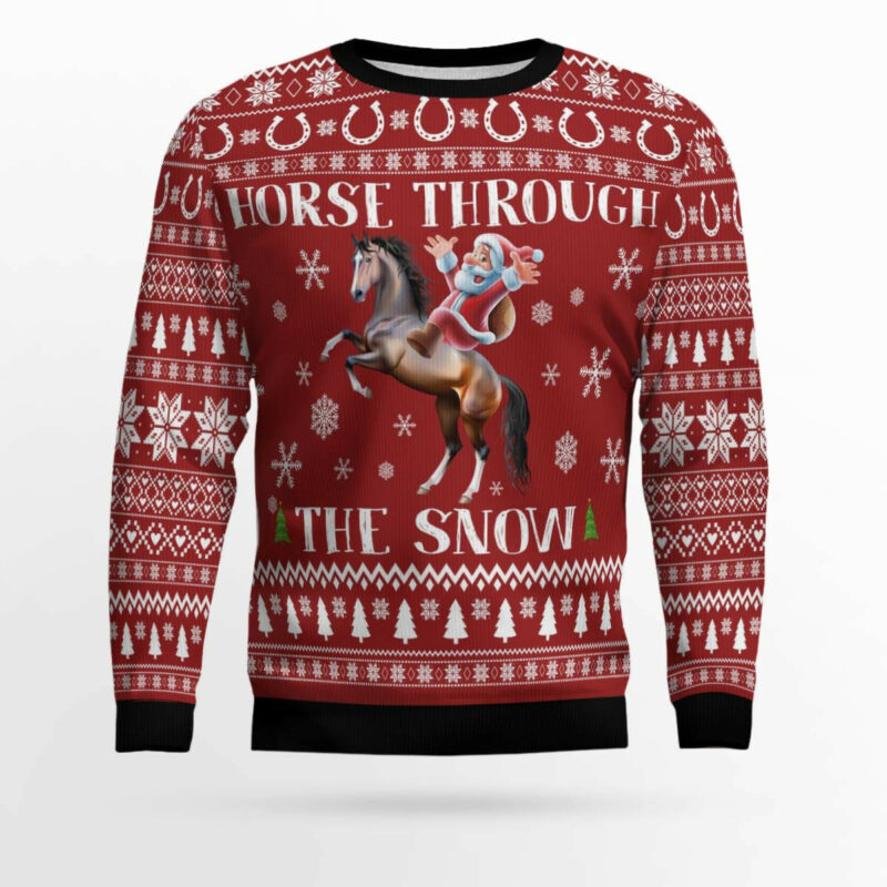 Horse Through The Snow Ugly Christmas Sweater