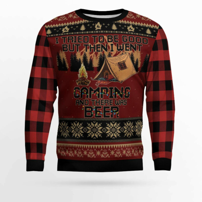 I Tried To Be Good But Then I Went Camping Ugly Christmas Sweater