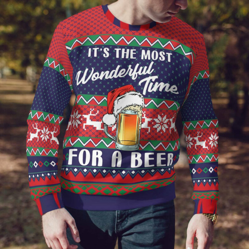 It's The Most Wonderful Time For A Beer Christmas Jumper Sweater