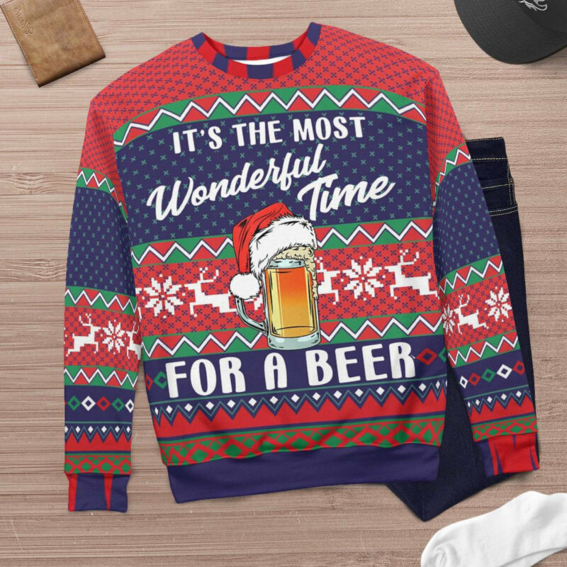 It's The Most Wonderful Time For A Beer Christmas Jumper Sweater