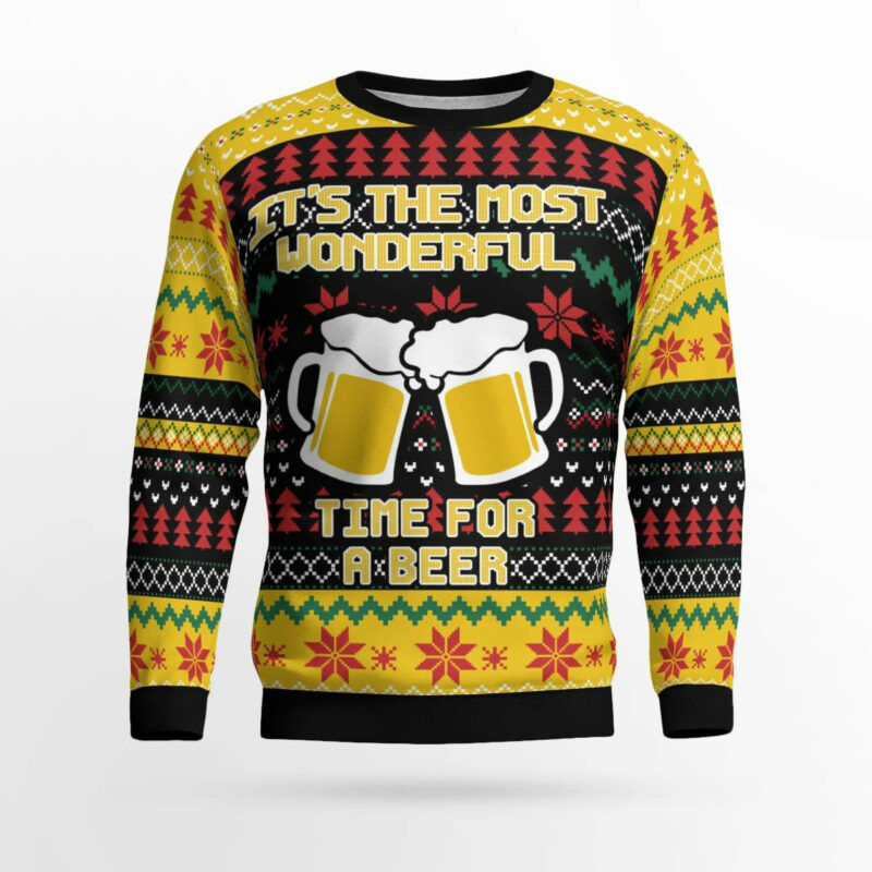 It’s The Most Wonderful Time For A Beer Parody Ugly Christmas Sweater