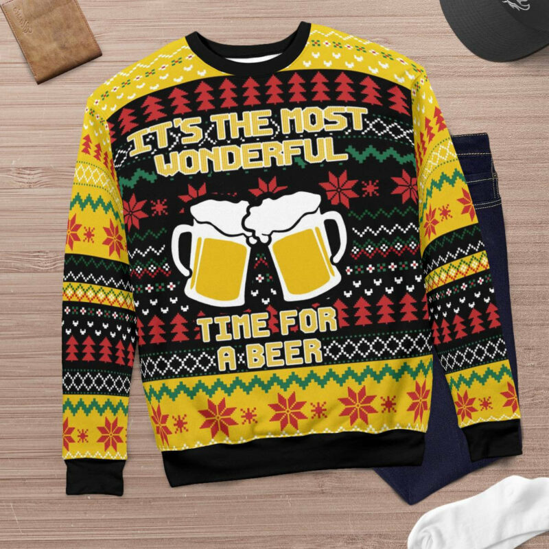 It’s The Most Wonderful Time For A Beer Parody Ugly Christmas Sweater