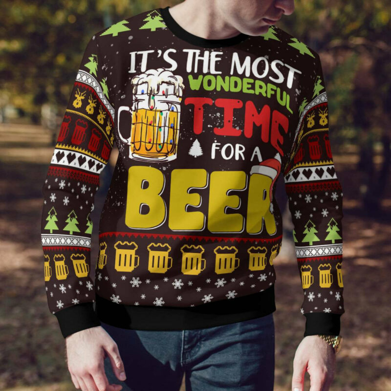 Time For Beer Ugly Christmas Sweater