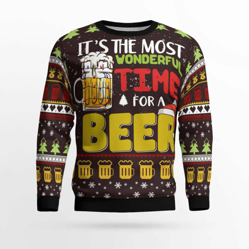 Time For Beer Ugly Christmas Sweater