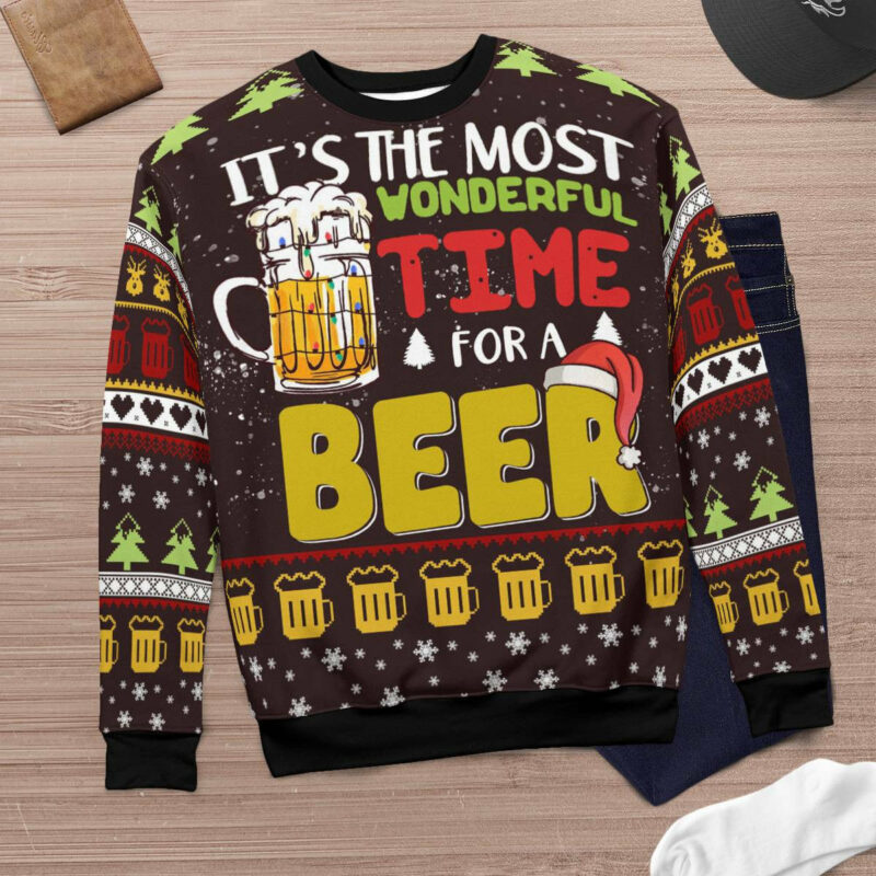 Time For Beer Ugly Christmas Sweater