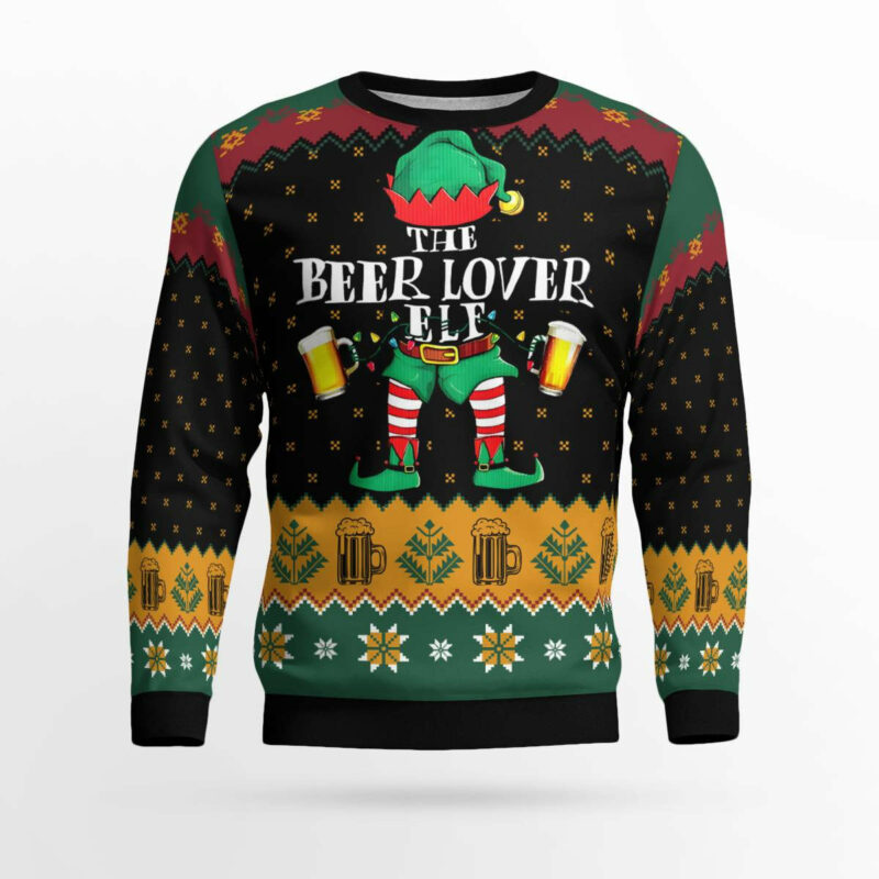 The Beer Lover Elf Ugly Christmas Sweater