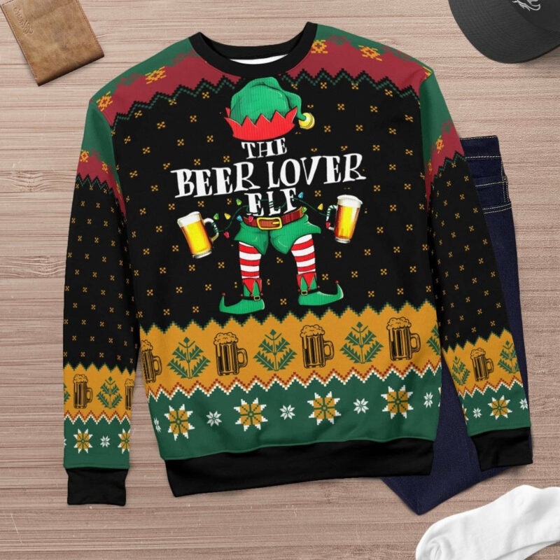 The Beer Lover Elf Ugly Christmas Sweater