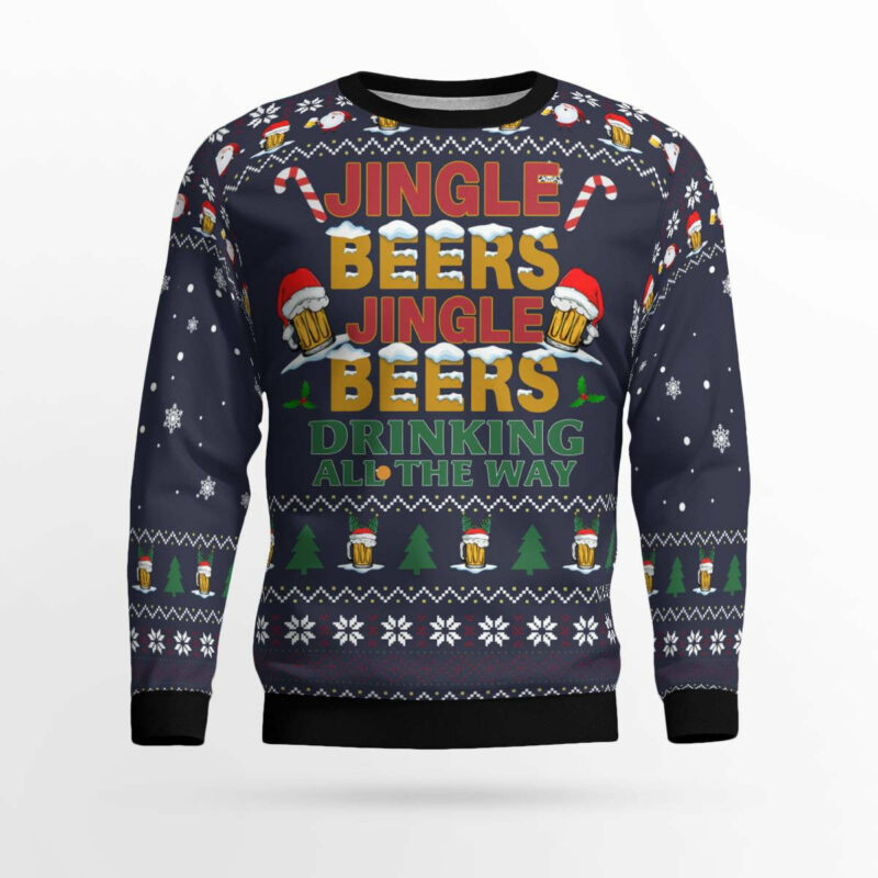 Jingle Beers Drinking All The Ways Ugly Christmas Sweater