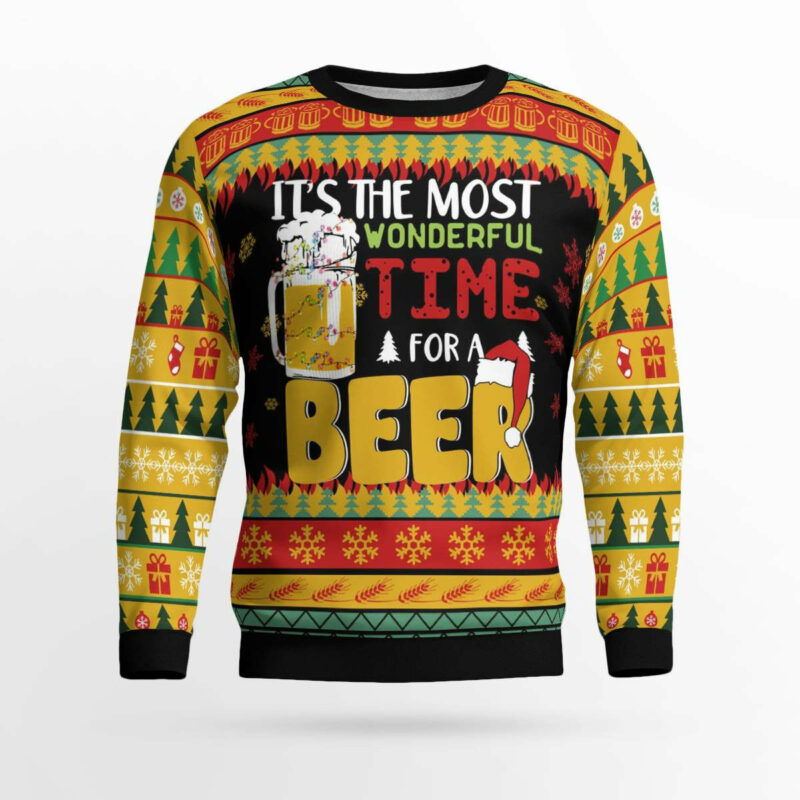 It's The Most Wonderful Time For A Beer Ugly Christmas Sweater