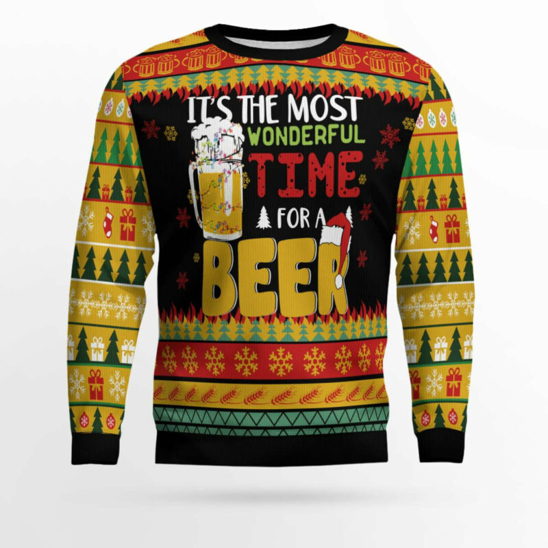 It's The Most Wonderful Time For A Beer Ugly Christmas Sweater