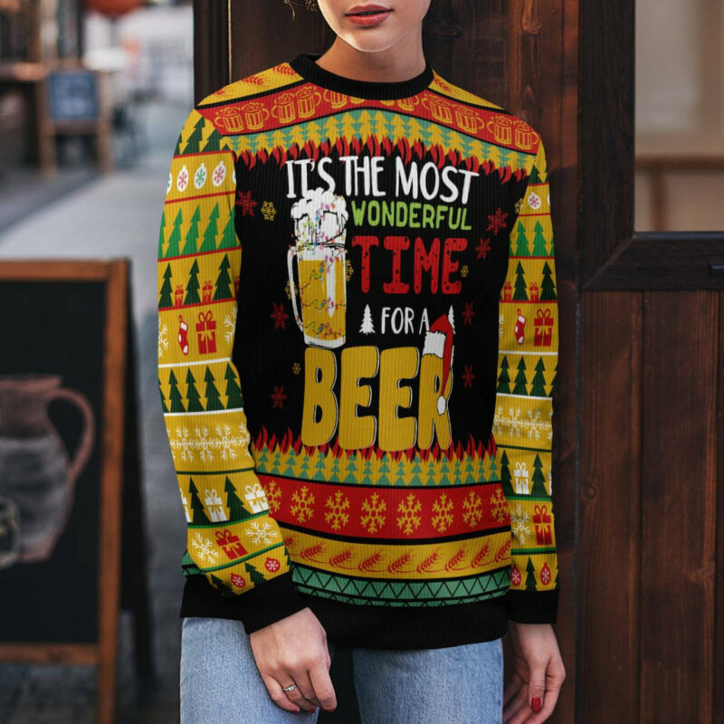 It's The Most Wonderful Time For A Beer Ugly Christmas Sweater