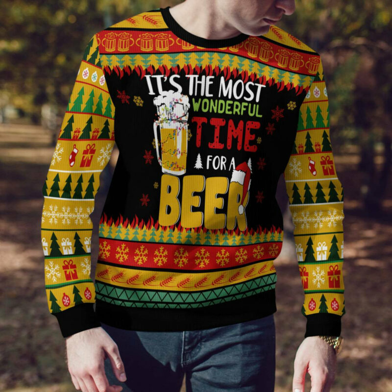 It's The Most Wonderful Time For A Beer Ugly Christmas Sweater