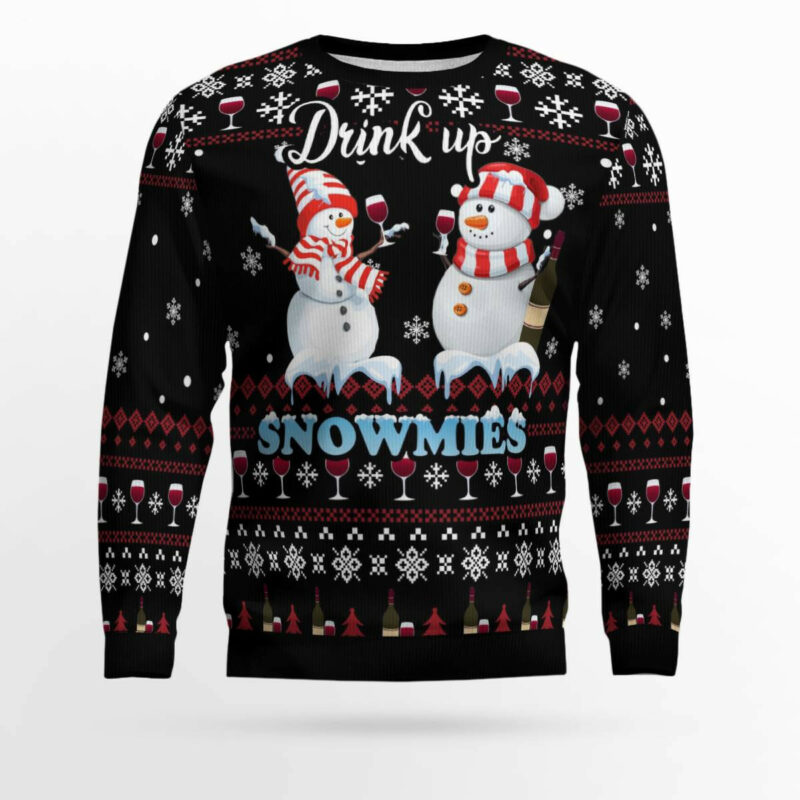 Wine Snowmies Ugly Christmas Sweater