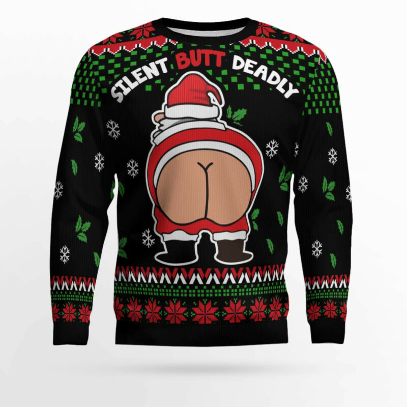 Funny Silent Butt Deadly Santa Ugly Christmas Sweater