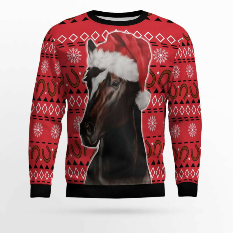 Horse Christmas Pattern Ugly Christmas Sweater