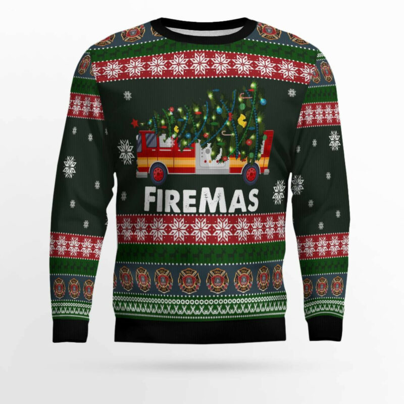 Firefighter Firemas Ugly Christmas Sweater