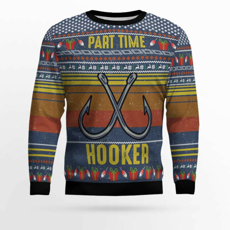 Fishing Part Time Ugly Christmas Sweater