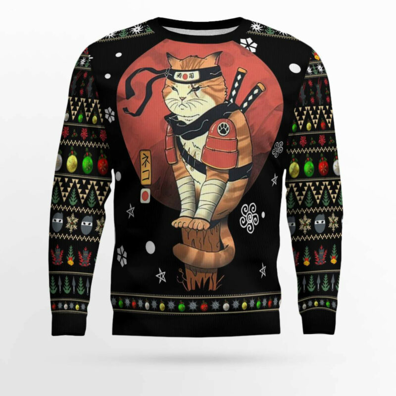 Ninja Cat Ugly Christmas Sweater