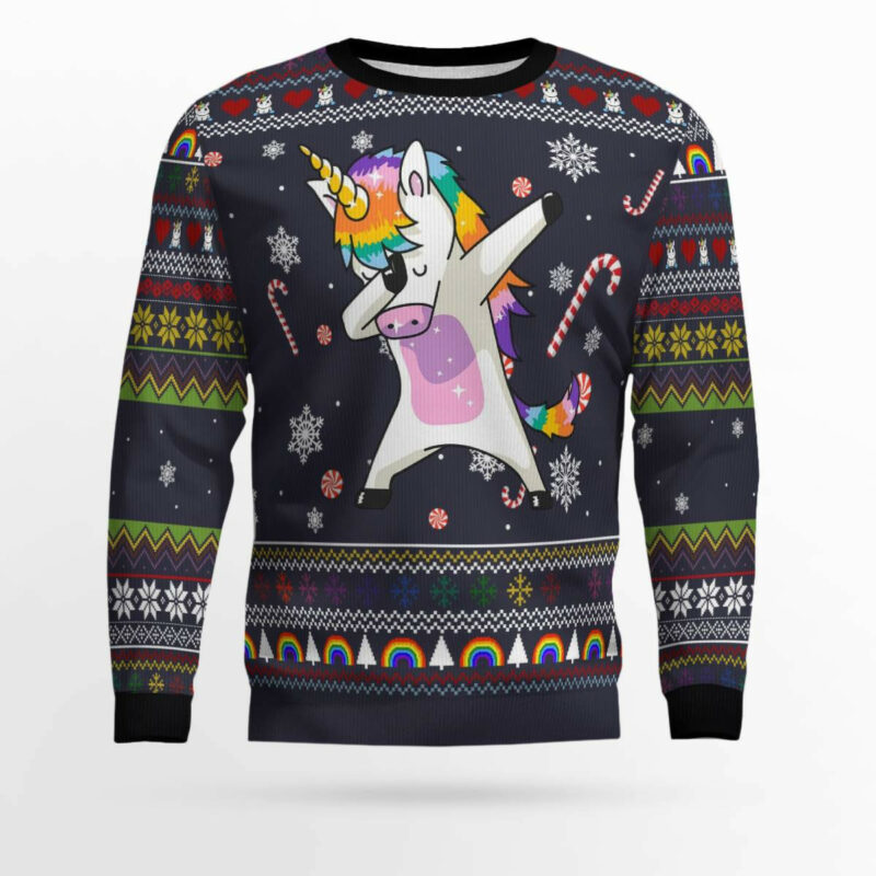 Unicorn Dab Ugly Christmas Sweater