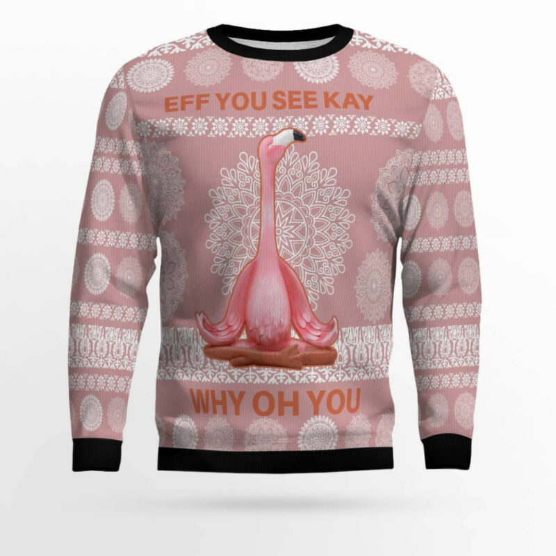 Flamingo Why Oh You Ugly Christmas Sweater