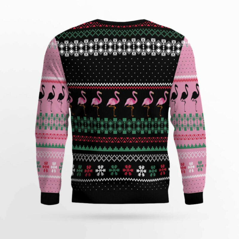 Flamingo Candy Cane Ugly Christmas Sweater