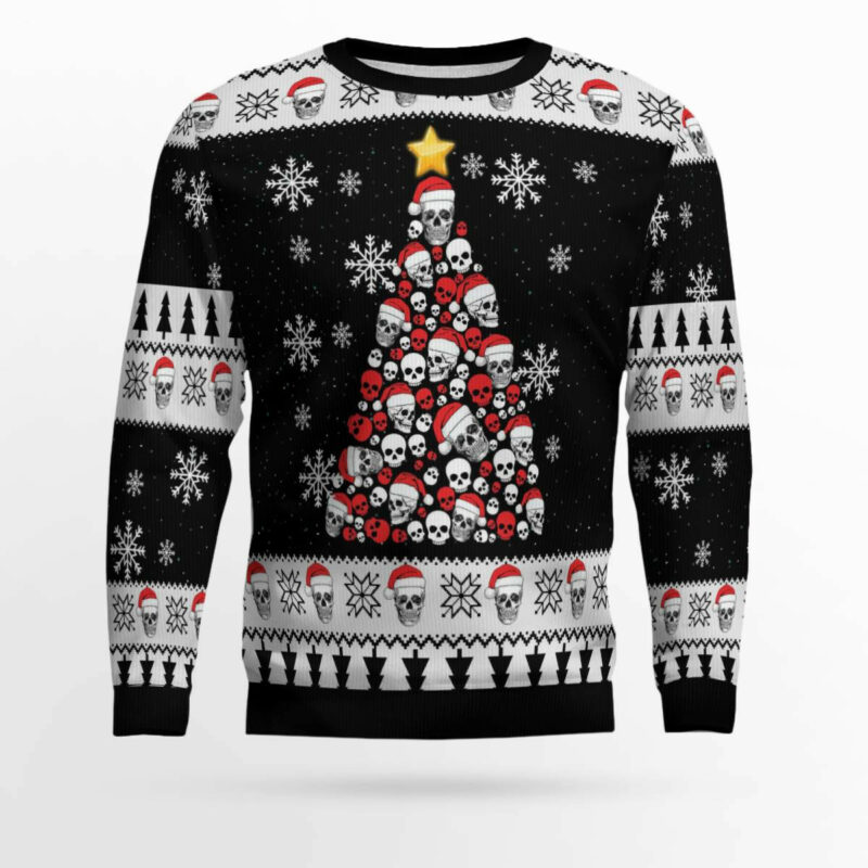 Skull Pine Tree Ugly Christmas Sweater