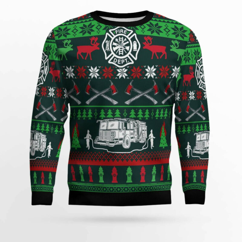 Awesome Firefighter Ugly Christmas Sweater