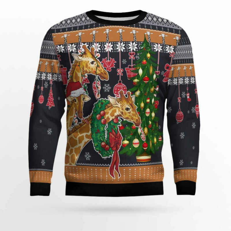 Giraffe Love Christmas Ugly Christmas Sweater