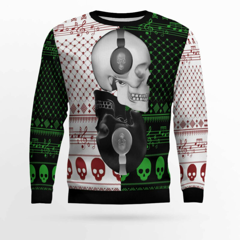 Skull Yinyang Ugly Christmas Sweater