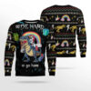 Dinosaur Unicorn Ride Hard Ugly Christmas Sweater