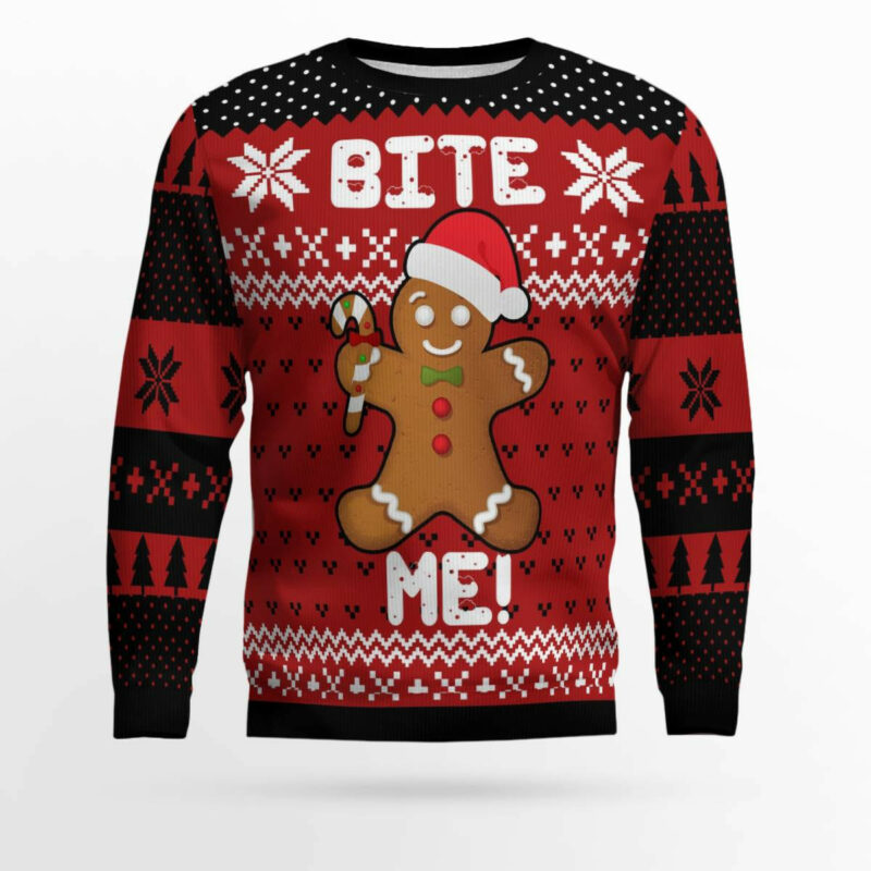 Christmas Bite Me Ugly Christmas Sweater