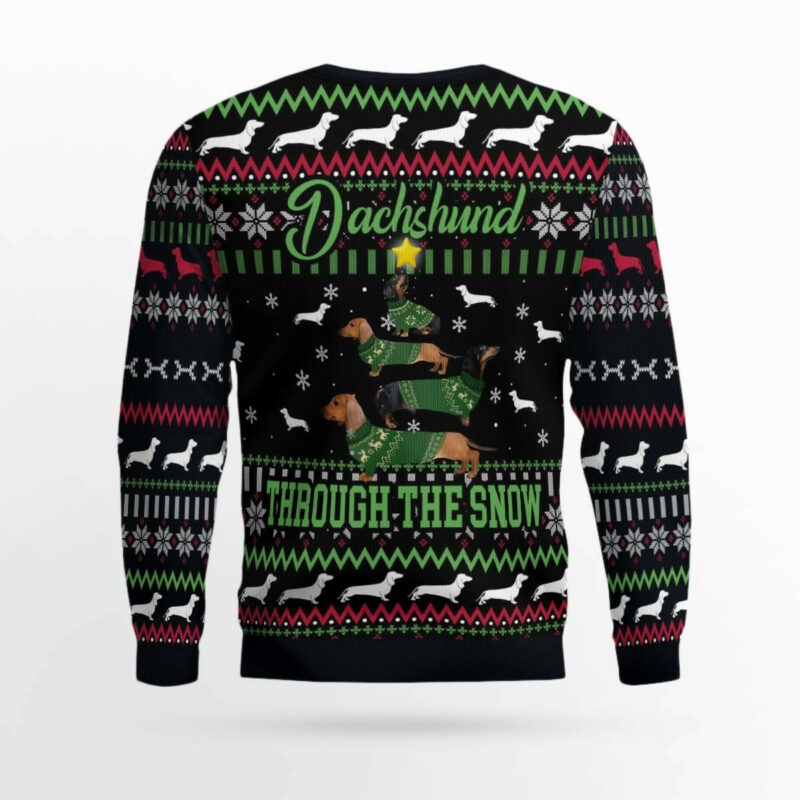 Dachshund Through Snow Christmas Ugly Christmas Sweater