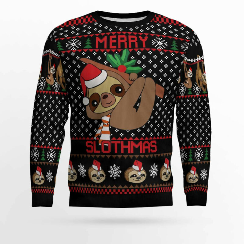 Merry Slothmas Ugly Christmas Sweater