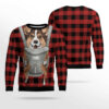 Front Carrier Dog Pembroke Welsh Corgi Ugly Christmas Sweater